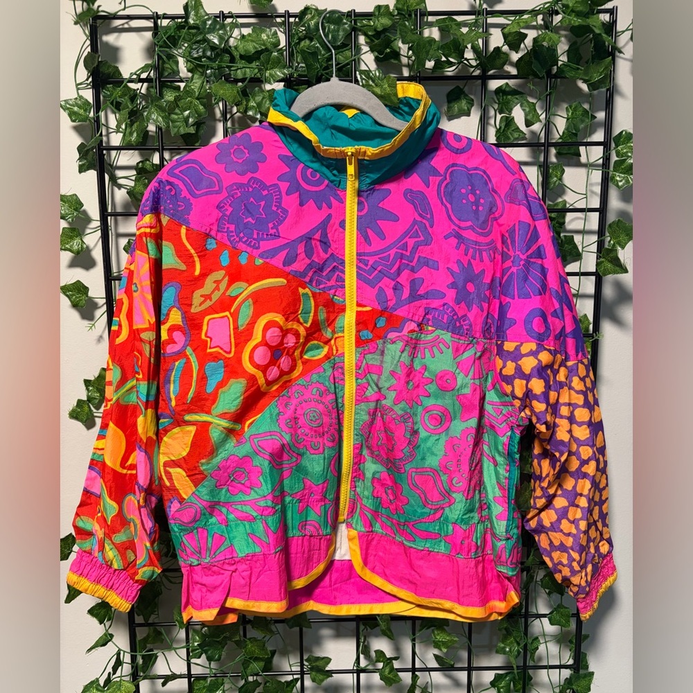 London Fog Teal and Pink Jacket